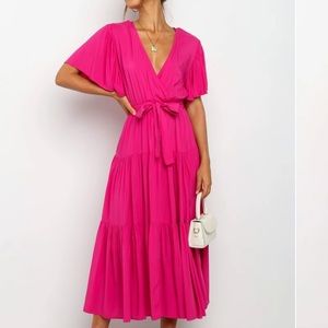 Petal and Pup Pink Tiered Flowy Dress